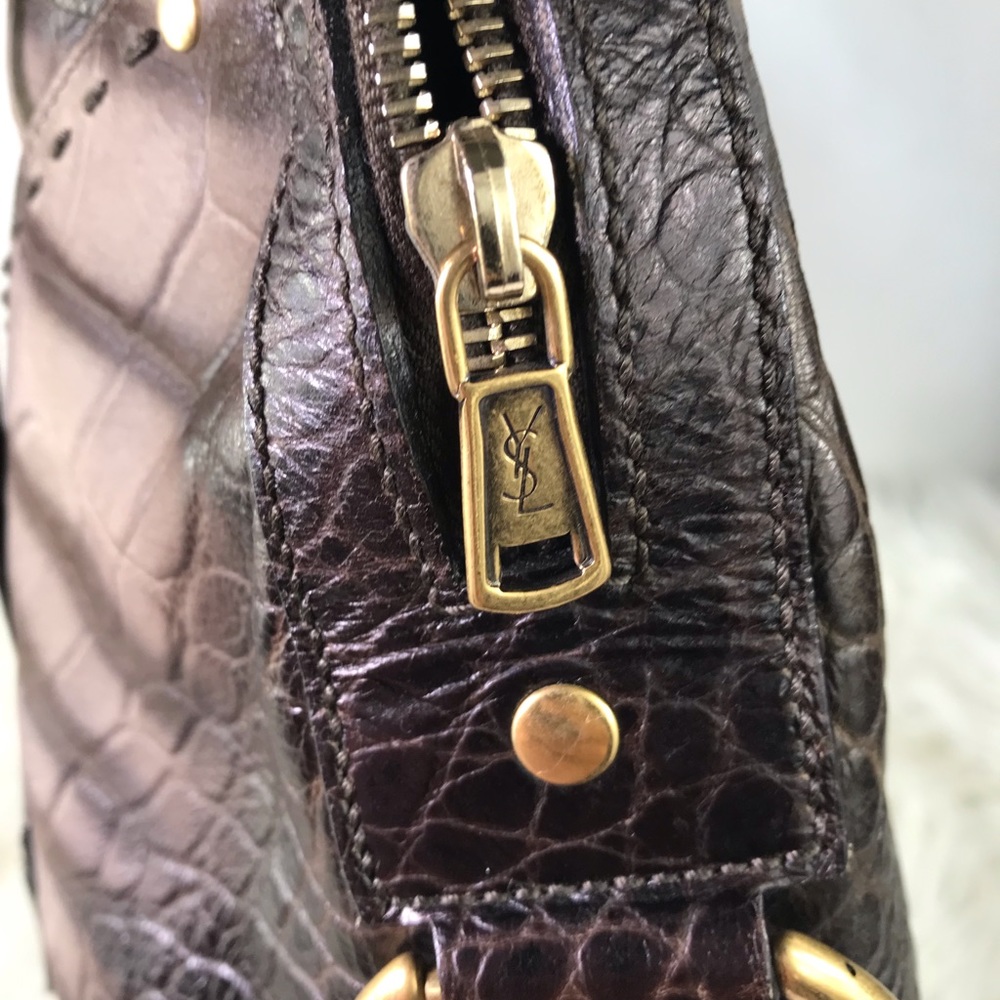💎 RARE 💎 YSL MUSE TOTE LEATHER STATEMENT BAG EMBOSSED - Picture 10 of 16